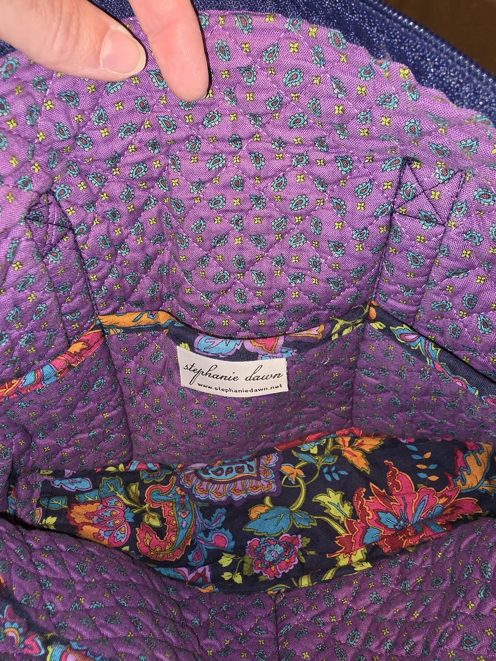 Floral Quilted Stephanie Dawn Tote Bag - French Quarter Pattern - Picture 4 of 10